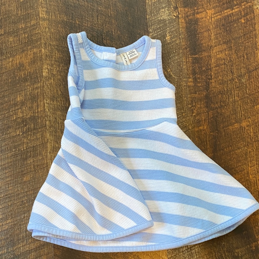 Janie and Jack Light Blue and White Striped infant Dress
